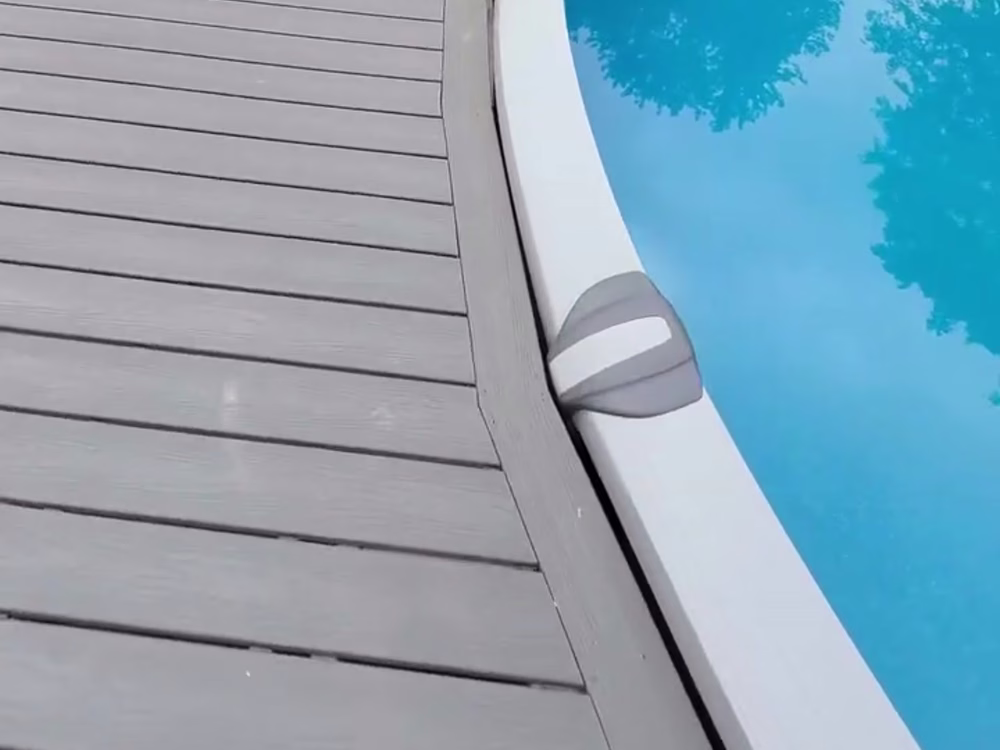 Modern elegant pool deck with sleek design elements